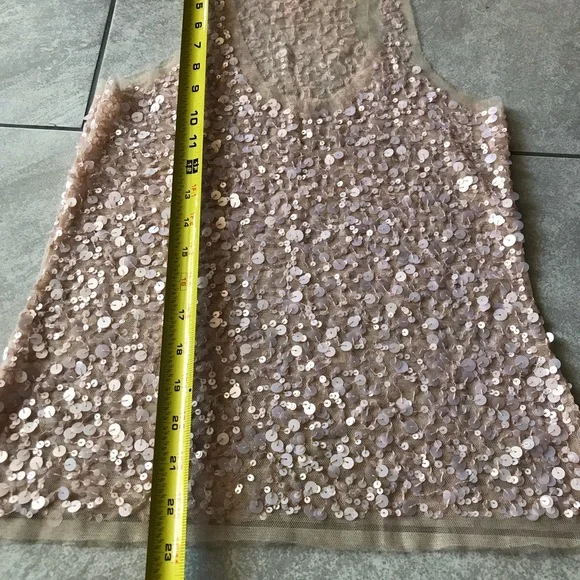 Blush Mesh Tank with sequins Small - Picture 4 of 8